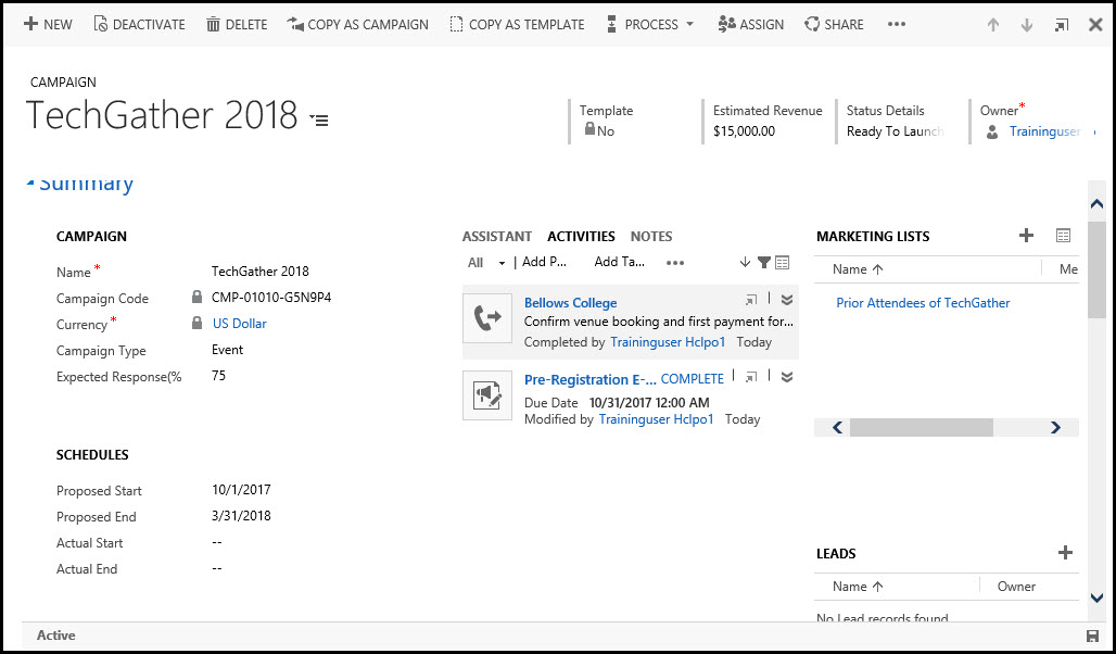 MS Dynamics 365 - Sales - Personal Engagement